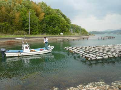 2011年5月8日（日）海岸の作業場所へフロートの追加と修理を兼ねて曳航しました